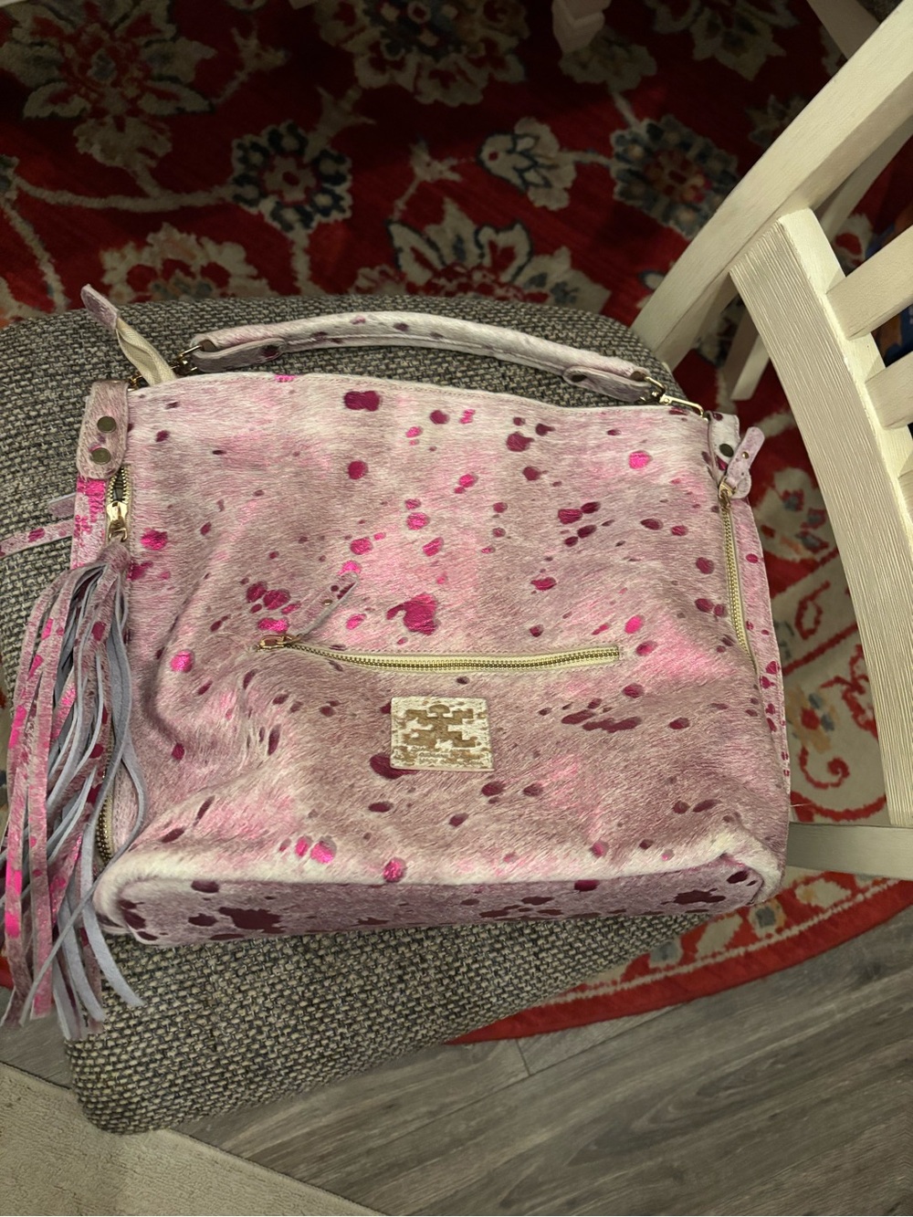 Western Charlie leather genuine leather hair on hide acid wash purse ✨ 💕